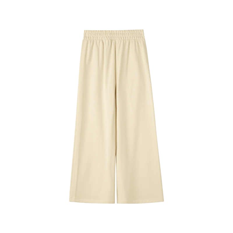 Skechers Sports Alliance Series Comfortable Loose Breathable Solid Color Wide Leg Casual Pants Women Pants Bleached-Sand L424W023-046L