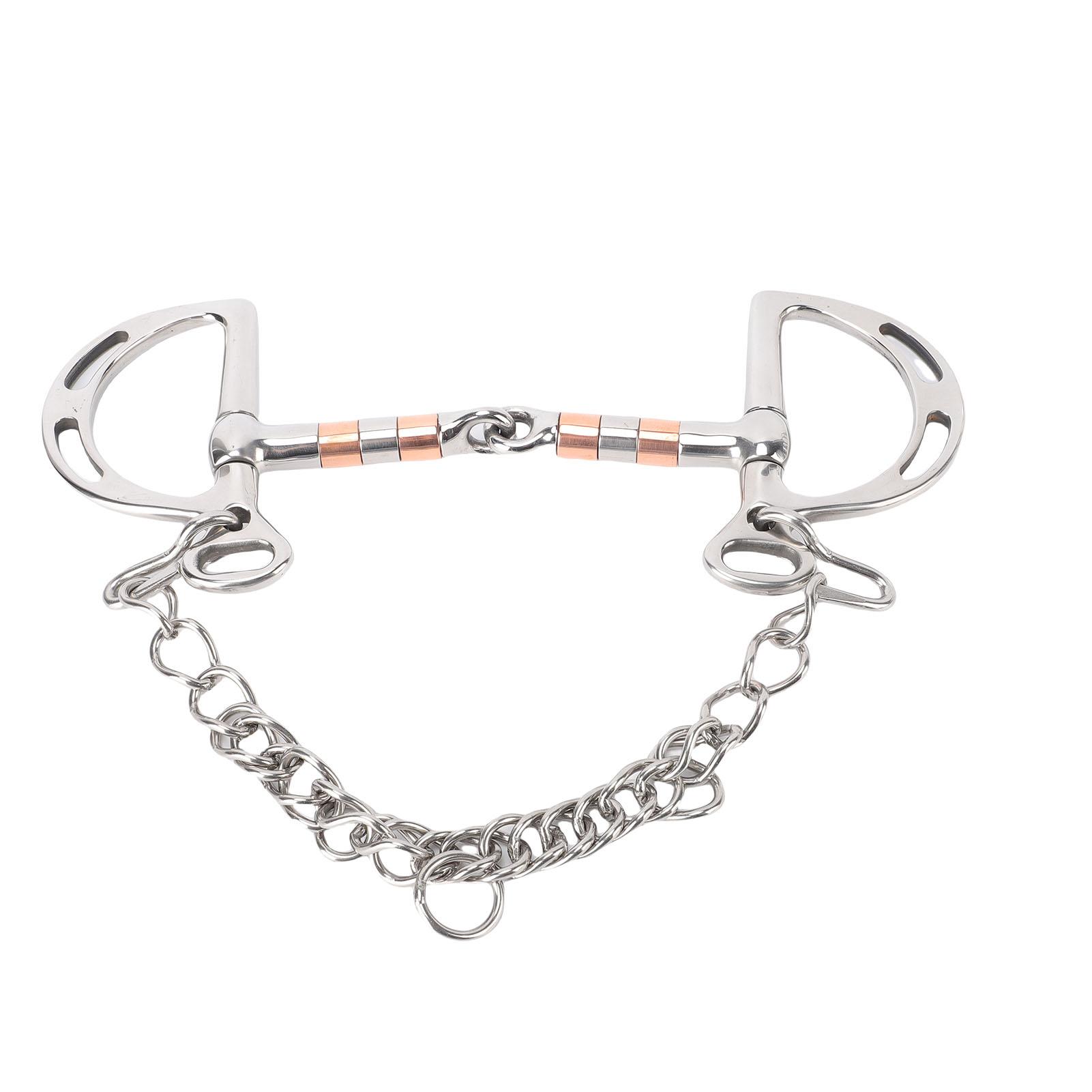 

Stainless Steel Slotted Snaffle Enhanced Control Hollow Jointed Mouth Horse Bit for Equestrian