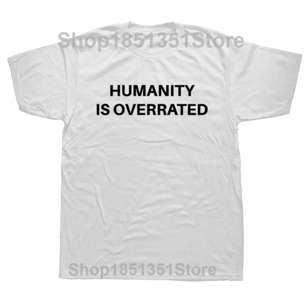 Humanity Is Overrated T-Shirt Boys Animal Print Shirt T Shirt for Men Anime Clothes New in Tops & Tees Heavyweight Male Cartoon