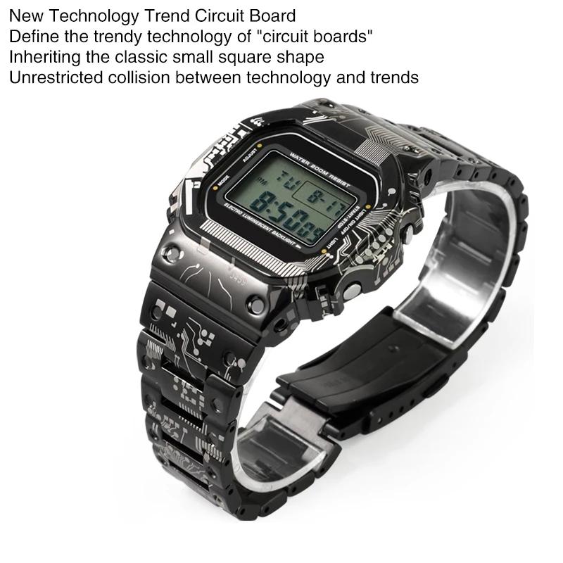 Zestaw Modyfikacyjny Tytanowo-Stalowy do Zegarka Casio G-SHOCK DW5600 GW-M5610 GWB5600 GMW-B5000 Metalowa Koperta Pasek Zamienny