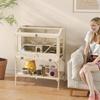 Hamster cage, 2 levels, small animal cage with storage compartment, accessories, 84 x 53 x 110 cm, natural wood