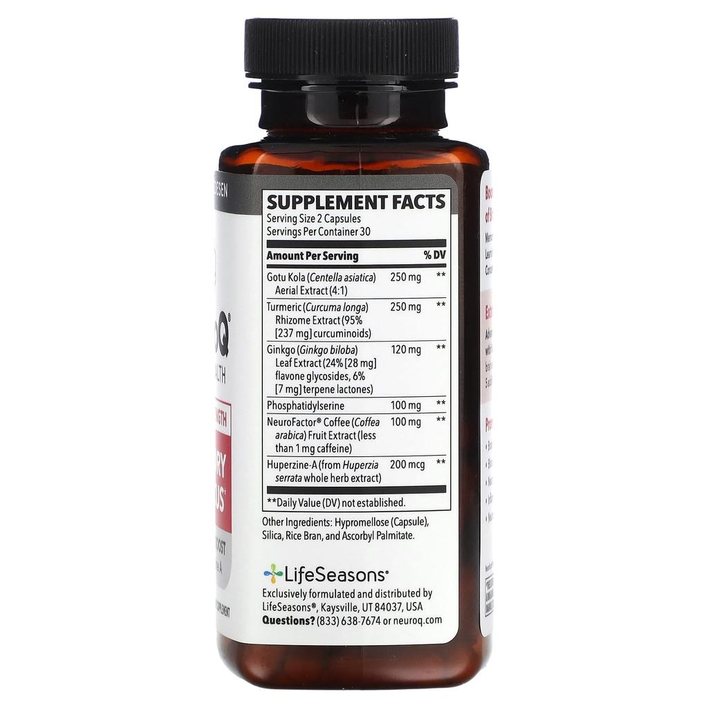 Neuroq Brain Health, Memory & Focus, Extra Strength, 60 Veggie Caps