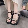 Riemchensandalen im römischen Stil mit Strasssteinen für Damen Plateau Offene Zehen Damenschuhe Großhandel Chic und Elegant Bequeme VIP-Sandale