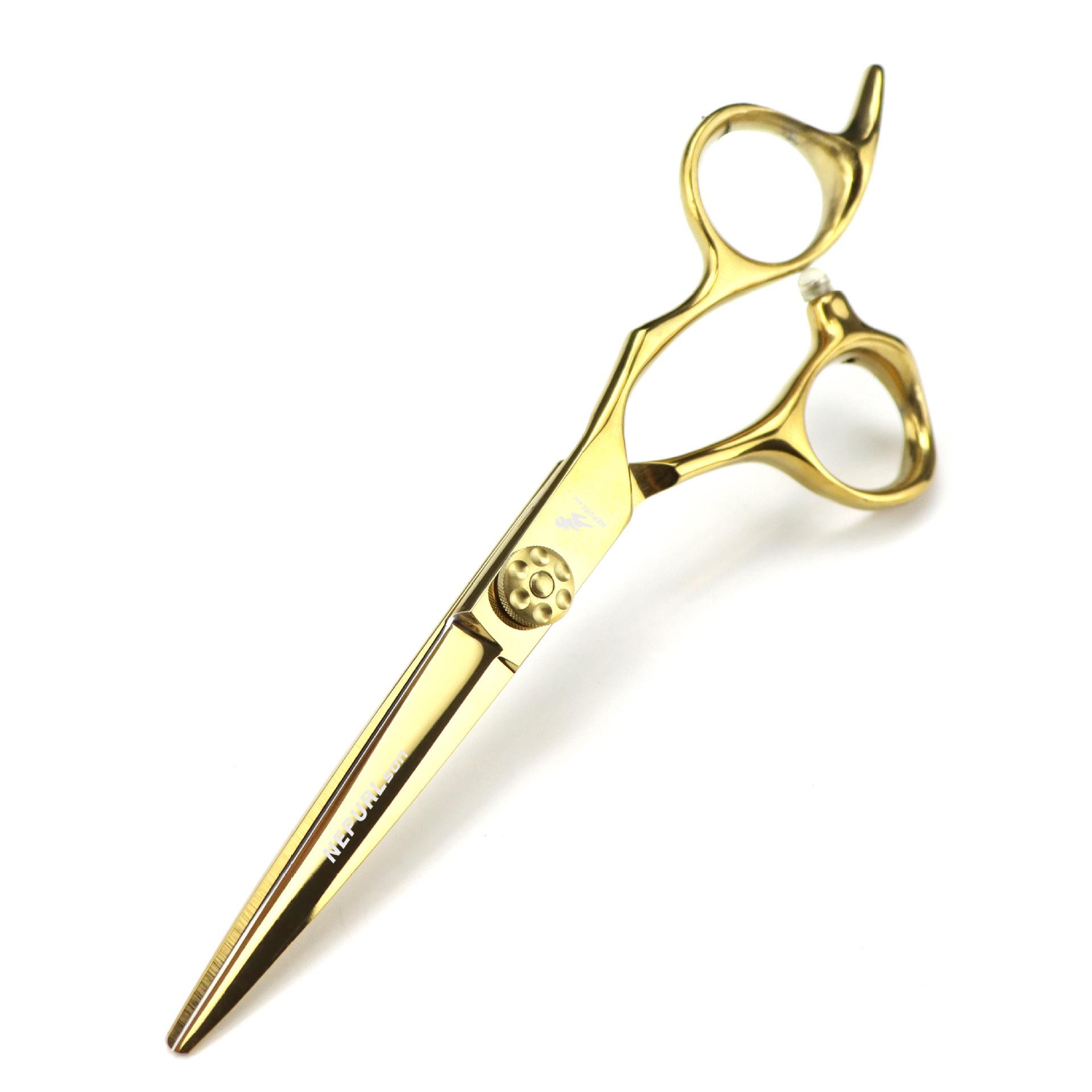 6-Inch Gold Napson Hairdressing Barber Scissors - Straight, Serrated & Thinning Shears