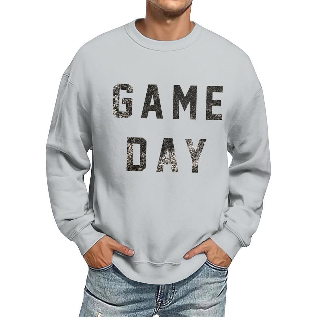 Men's Oversized Long Sleeve Crewneck Sweatshirt Casual Loose