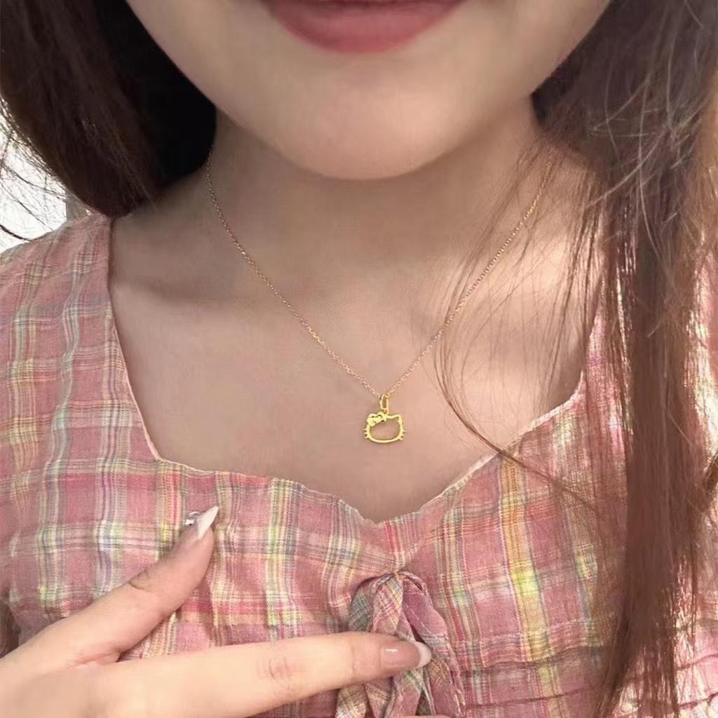 Cat Necklace Female Niche Design Advanced Sense Light Luxury Fashion Personality Versatile Gift Collarbone Chain for Girls