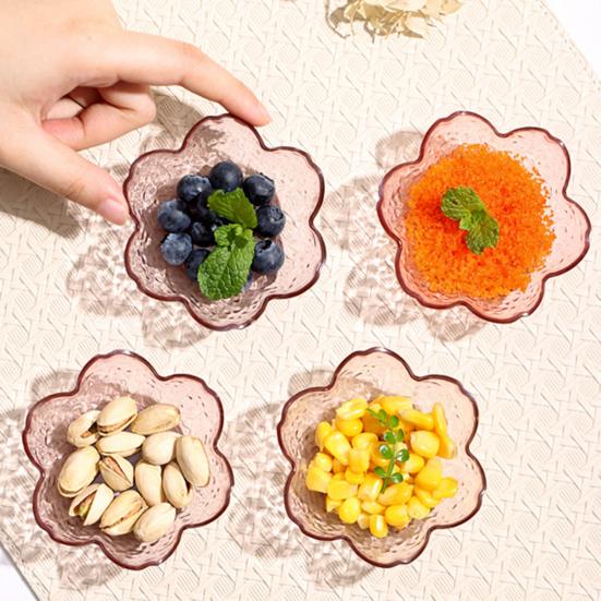 5Pcs Sakura Dipping Sauce Dish PP Condiment Plate for Sushi Hot Pot BBQ BPA-Free Stackable Hot And Cold Sauce Holder Cute Tableware for Home Party