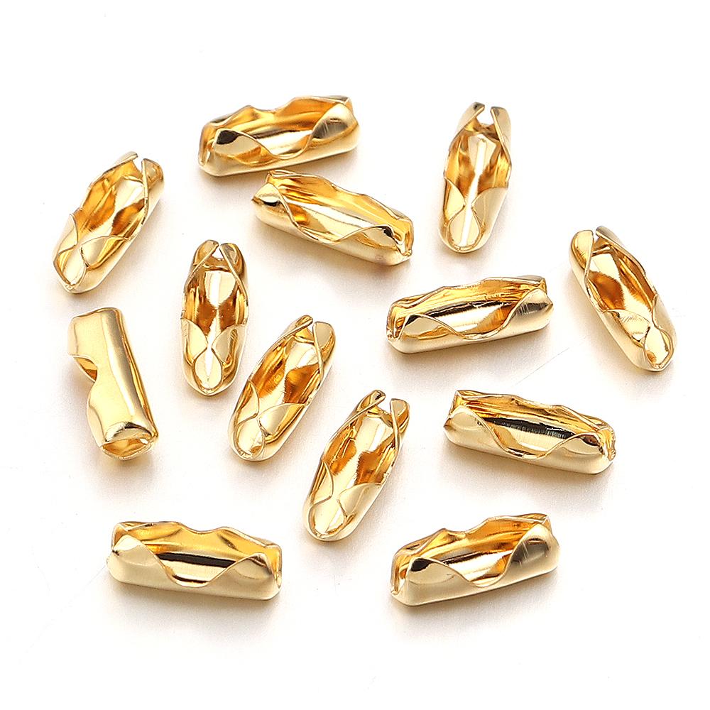 40-100pcs/lot 1.5/2.4mm Stainless Steel Ball Bead Chains Connector Clasps For DIY Jewelry Making Necklace Bracelets Accessories