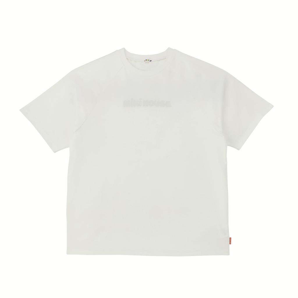 For for Boys and L White [Miki House] Web-exclusive Short-sleeved T-shirt Adults, Plain, Logo, Girls, Parent-child Pair, Baby, Kids, Children's