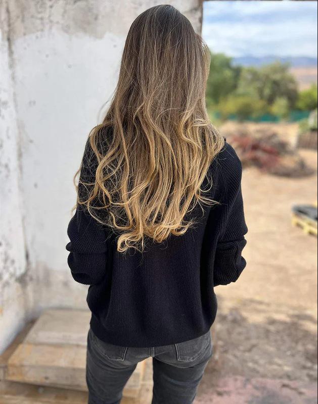 2024 Fall/Winter Women's Stand-Up Collar Long Sleeve Knitted Pullover Sweater