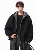 Unisex Autumn/Winter Faux Two-Piece Hooded Cotton Jacket: Loose, Fashionable, Versatile, and Casual.