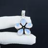 Dainty Milky Opal Gemstone Silver Pendant In 925 Sterling Silver - Handmade Flower Design, Everyday Wear Jewelry Birthday Gift
