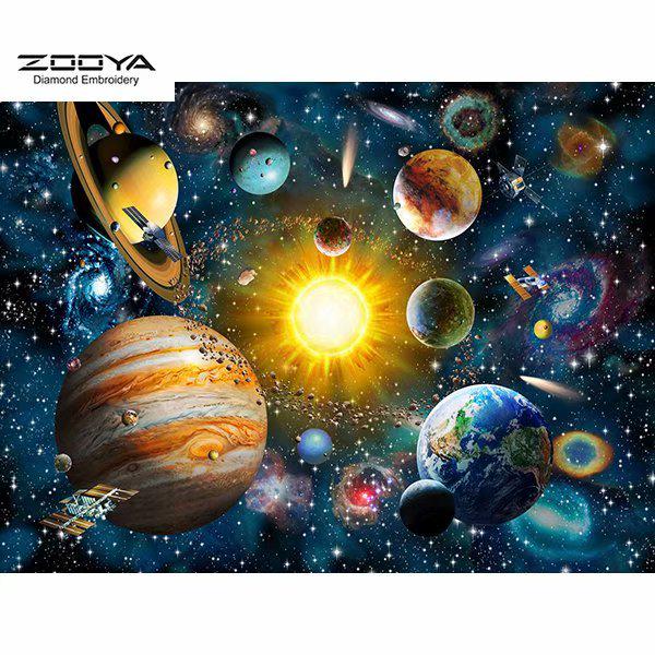 

ЗООЯ DIY 5D круглая алмазная картина Планета Космическая вышивка Крест ремесло Стежок Домашний декор