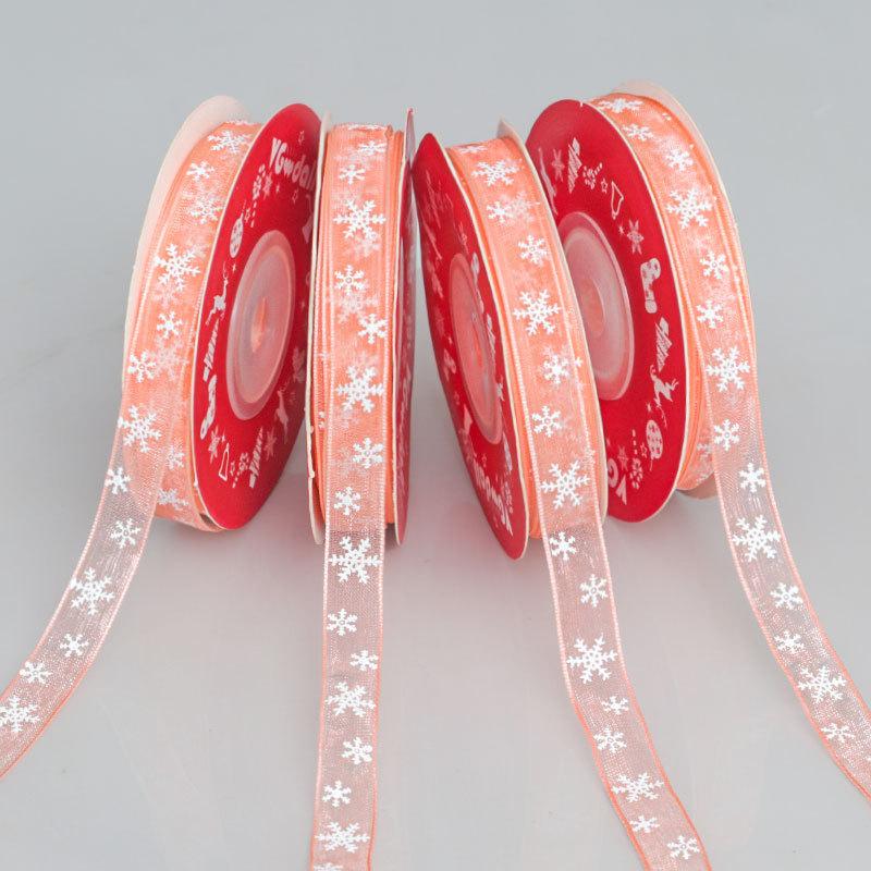 1cm Christmas Day Transparent Yarn Handmade Diy Gift Flower Package Decorative Ribbon Ribbon Bow DIY Flower Handmade