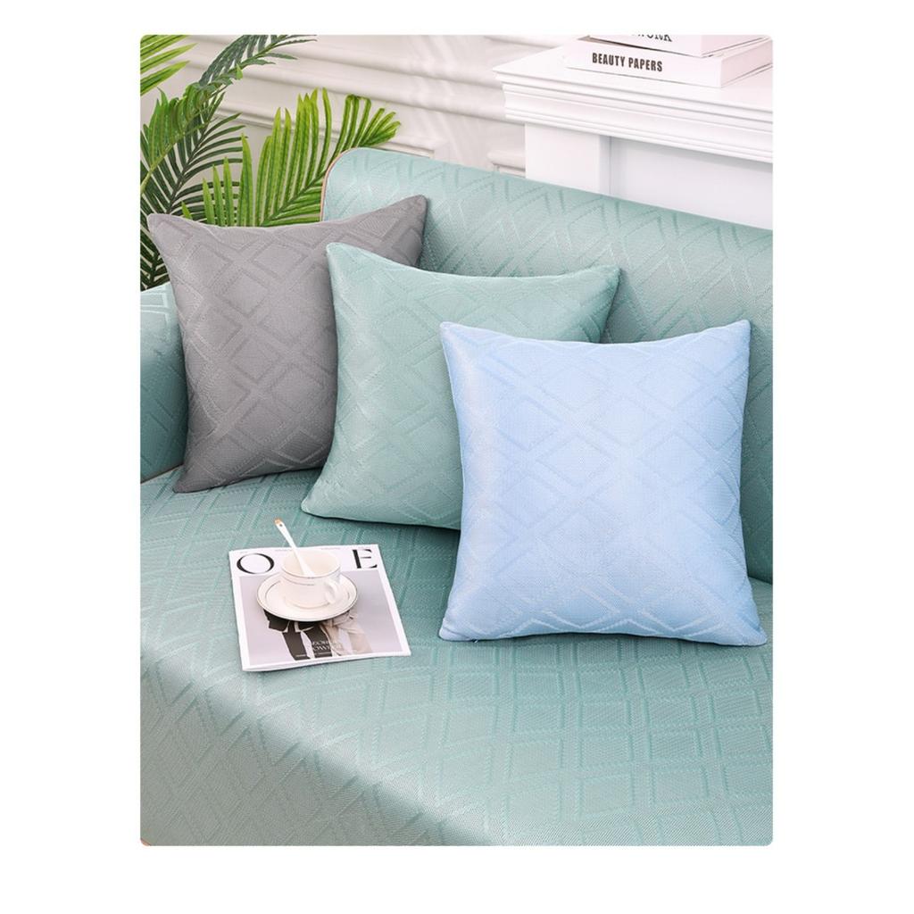 Living room sofa ice silk pillowcase, cool and breathable summer cushion, double-sided diamond shaped summer car backrest cushion