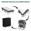 190 × 78 Cm Folding Twin Bed with 9.5 Cm Memory Foam Mattress, Portable Guest Bed/Rollaway Bed Incl. Sturdy Metal Frame & Storage Bag