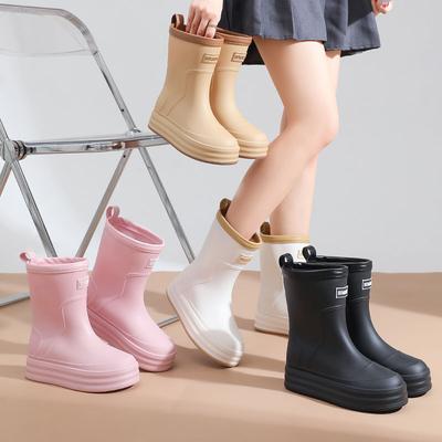 Damen Chunky Sole Wasserdichte Knöchel-Regenstiefel Trendiger Koreanischer Stil Rutschfeste Outdoor-Kurzstiefel für Alle Jahreszeiten