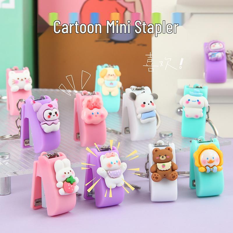 Colorful Cartoon Mini Stapler - Cute and Portable for Office Supplies