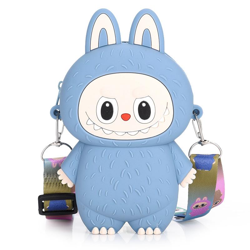 

Diagonal Silicone Children Cross Bag Colorful Wallet Outdoor Shoulder Bag синій