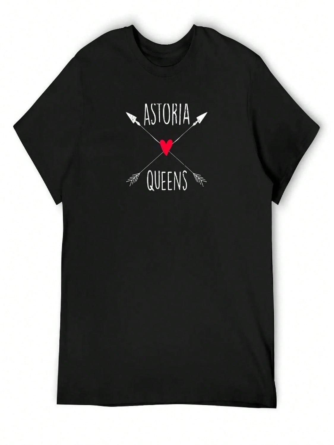 Astoria Queens NYC Arrows And Heart T-Shirt Anime Shirt Hippie Clothes Oversized Shirts unisex S разноцветный