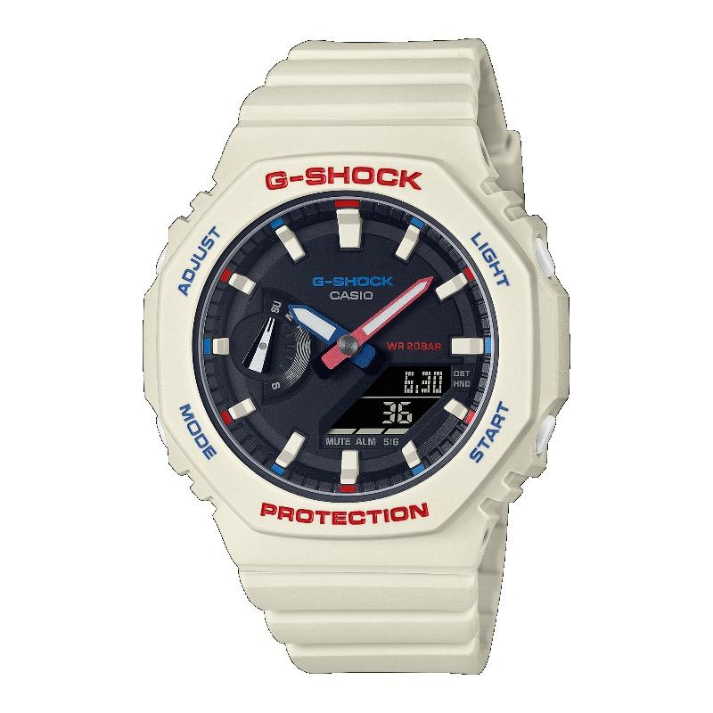 Casio G-SHOCK Men s Resin 200M Water Resistant Analog Shock Resistant Quartz Watch GMA-S2100WT-7A1 белый