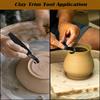 Stainless Steel Pottery Trimming Tool | Dual-Ended Metal Sculpting & Carving Tool for Clay and Ceramic Artists | Ergonomic Handle | Durable