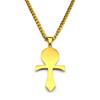 Egyptian Cross Ankh Key Of Life Rhinestone Devil Eye Necklace For Women Men Stainless Steel Gold Color Turkish Eye Jewelry