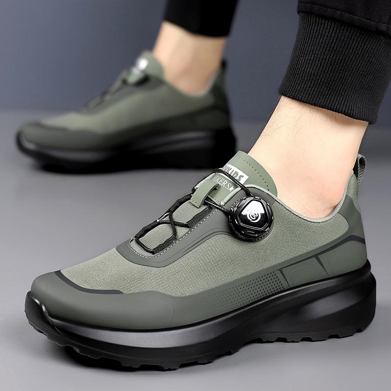 Men's shoes Four seasons comfortable platform rotating button sports shoes men's city outdoor casual shoes hiking hiking shoes