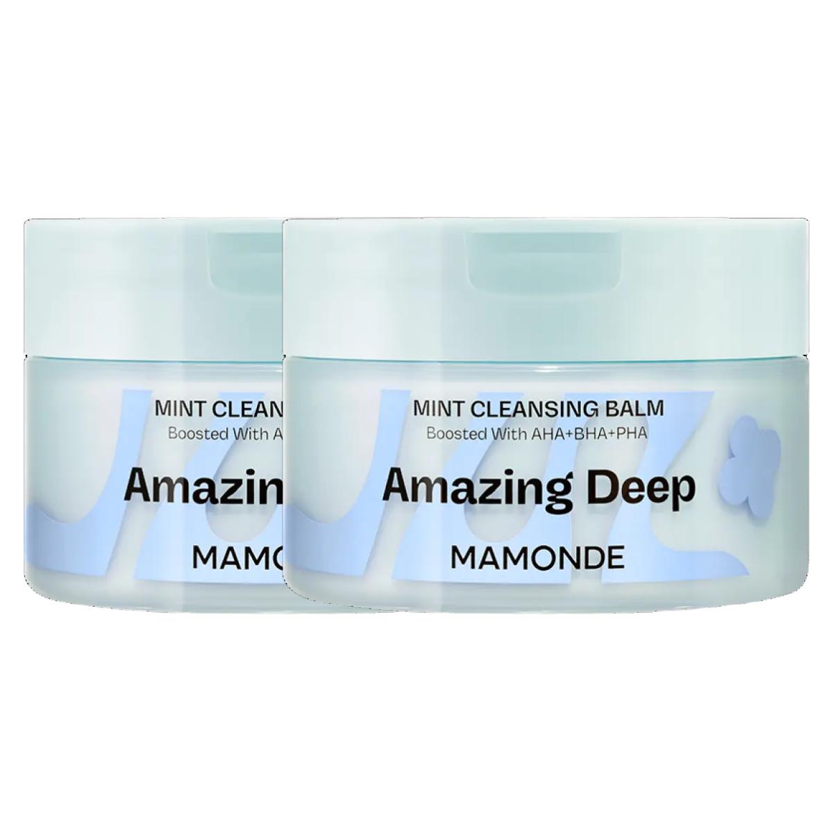Mamonde Amazing Deep Mint Очищающий бальзам 90 мл x 2 (Очищающий и освежающий дуэт средств для снятия макияжа, очищающих поры)