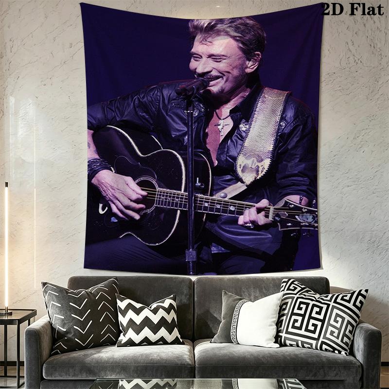 Live Performance Acoustic Guitar Showcase Tapestry Fashion Print Wallmounted Christmas Gift Home Decor Background Cloth