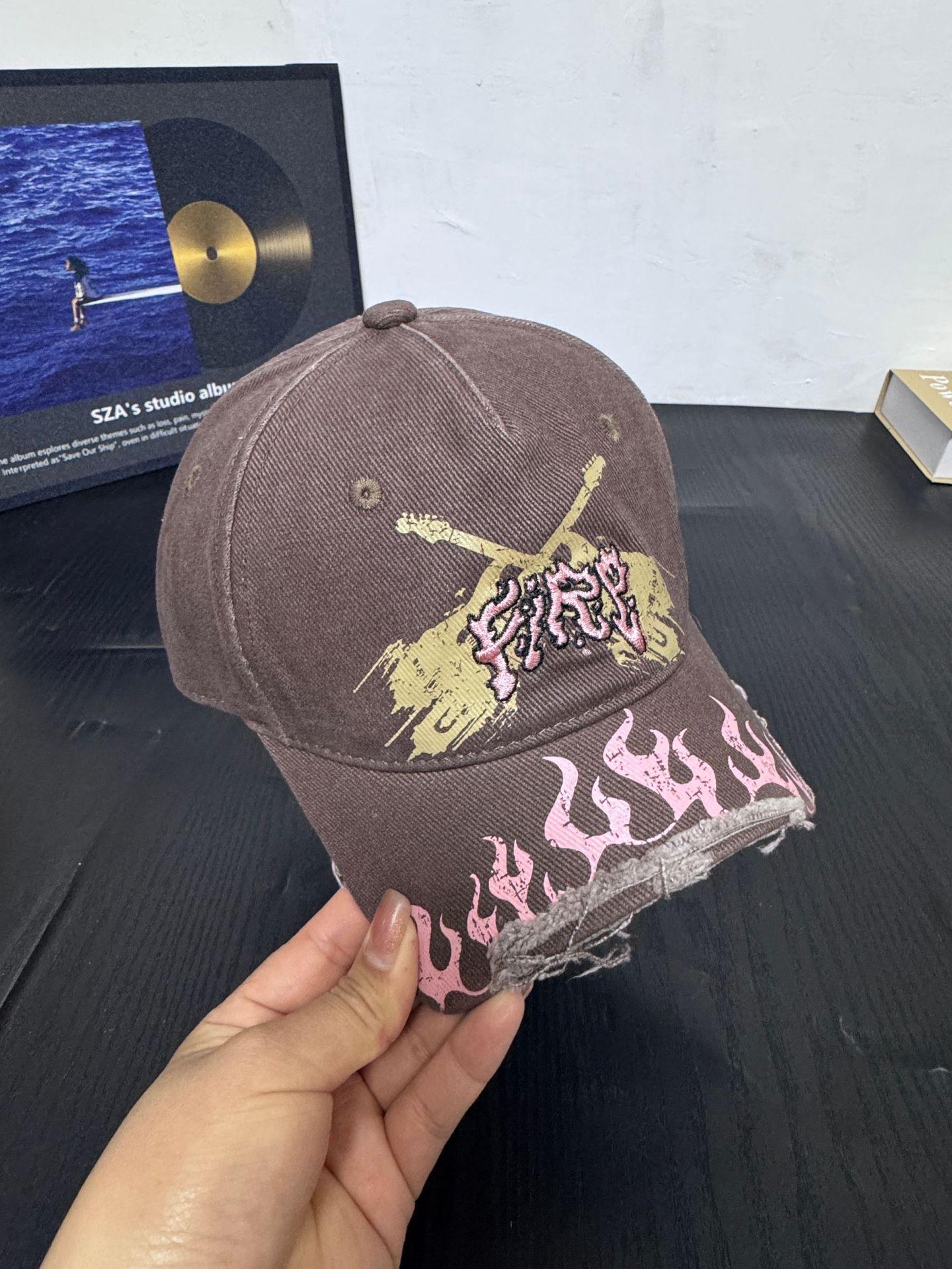 

Sunshade Street Multi Functional Pointed Hat Personal Fashion New Men S And Women S American Embroidered Guitar Letter Baseball Adjustable