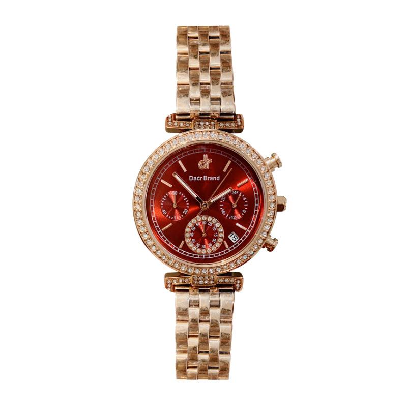New Fashionable and Atmospheric Steel Band Women's Watch Small Three-hand Calendar Watch Women's Waterproof Quartz Watch