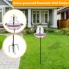 Outdoor Solar Powered Fountain Bird Feeder Glass Bird Bath with Metal Stand Upgraded Water Spray System for Garden Landscape Water Feature