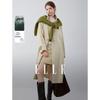 Women's Patchwork Corduroy Stand-Collar Trench Coat