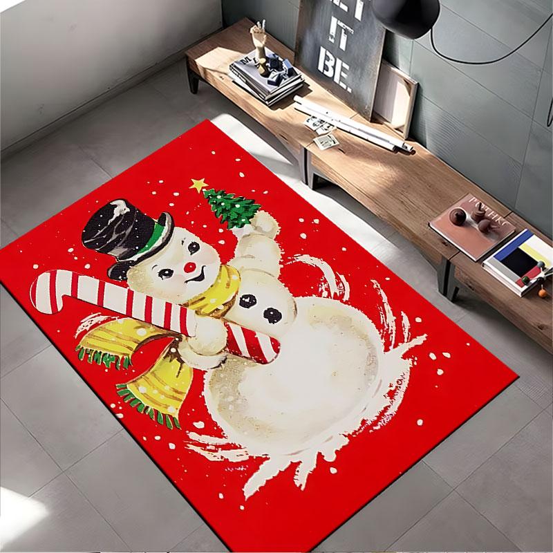 Snowman Christmas Carpet Design suitable as a non-slip mat for the living room or bedroom sofa