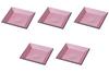 Set of 5 14cm Square Pink Cloud Flow Black Back Resin ABS Setomonohonpo [A] Plate, [14×14×2cm] Plate, Resin,