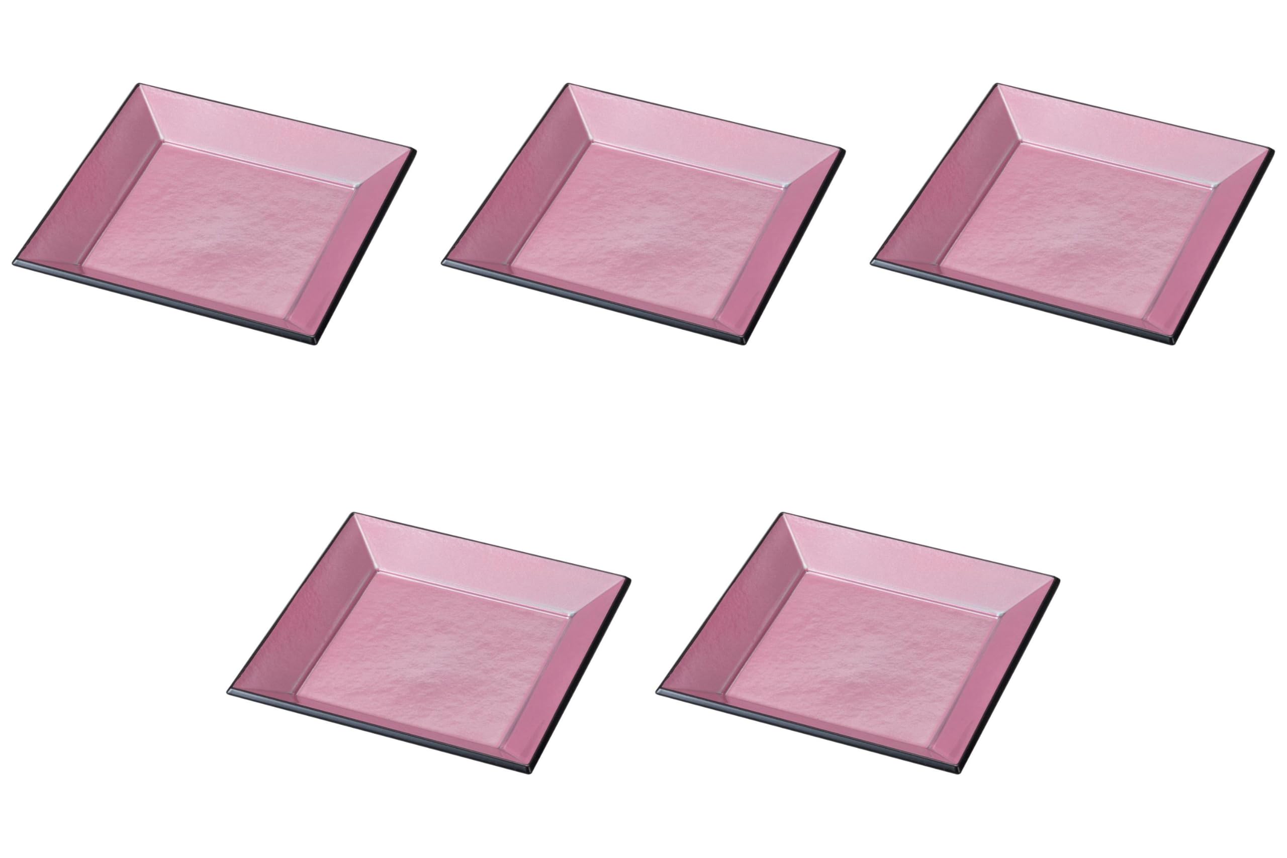 

Набор из 5 квадратных тарелок 14 см Розовое облако с черной задней стороной, смола ABS Setomonohonpo [A] тарелка, [14×14×2см] тарелка, смола, розовый
