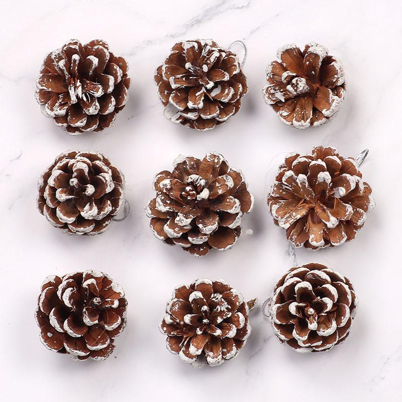 

White Natural Unique Edged Pine Cone Decor For Traditional Christmas Celebrations 34cm White Pinecone