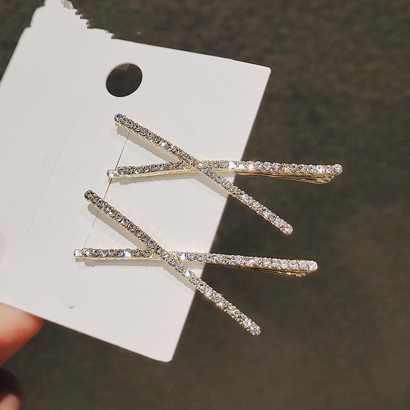 2/3/4PCS X-shaped Hair Clips Shiny Rhinestone Fashionable Small Hair Clips Fringe Decorative Clips ringe Decorative Clips