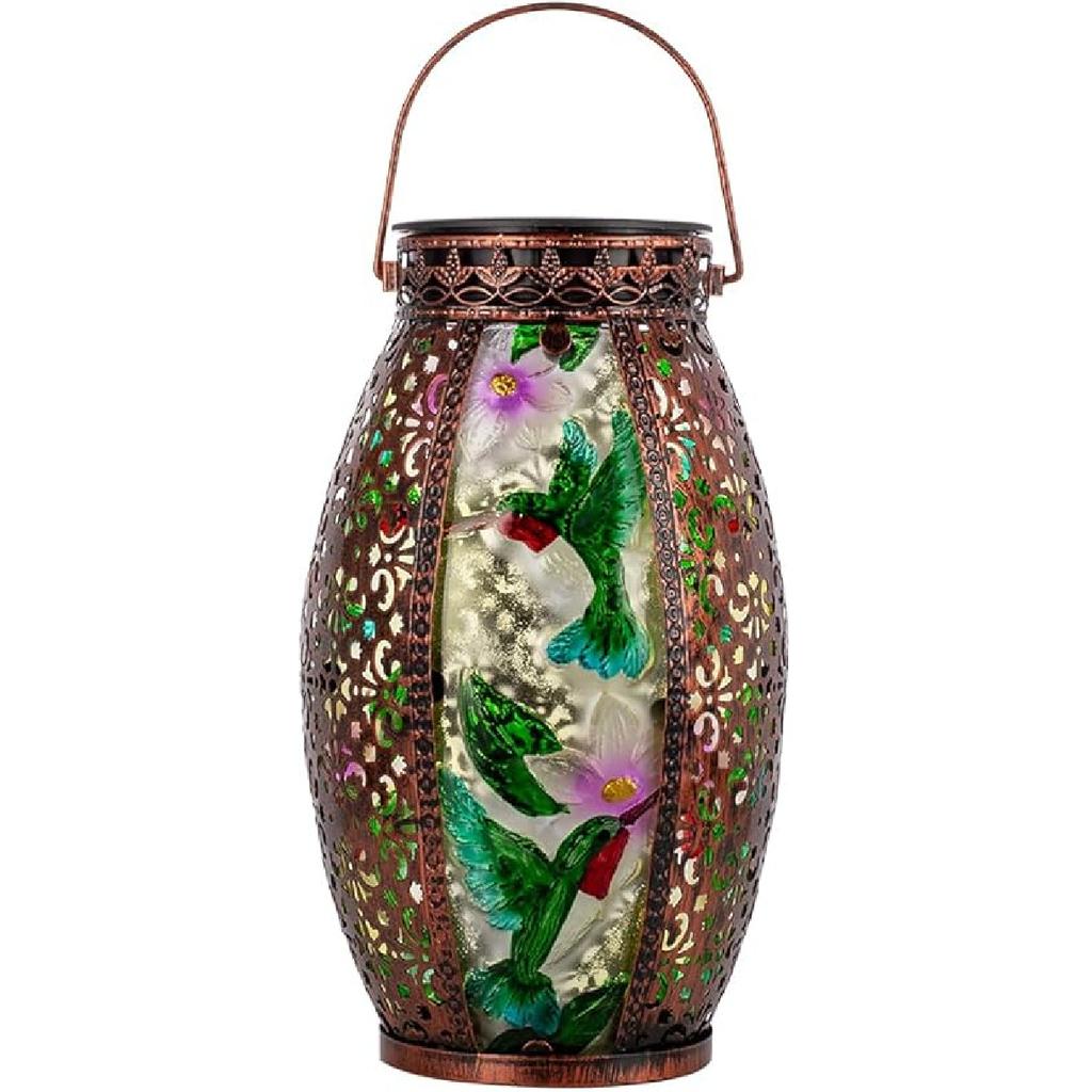 VEWOGARDEN Dragonfly Solar Lanterns Outdoor Waterproof Hanging Solar Lantern Decorative Outdoor LED Lantern Lights for Patio Yard Table Garden Decor