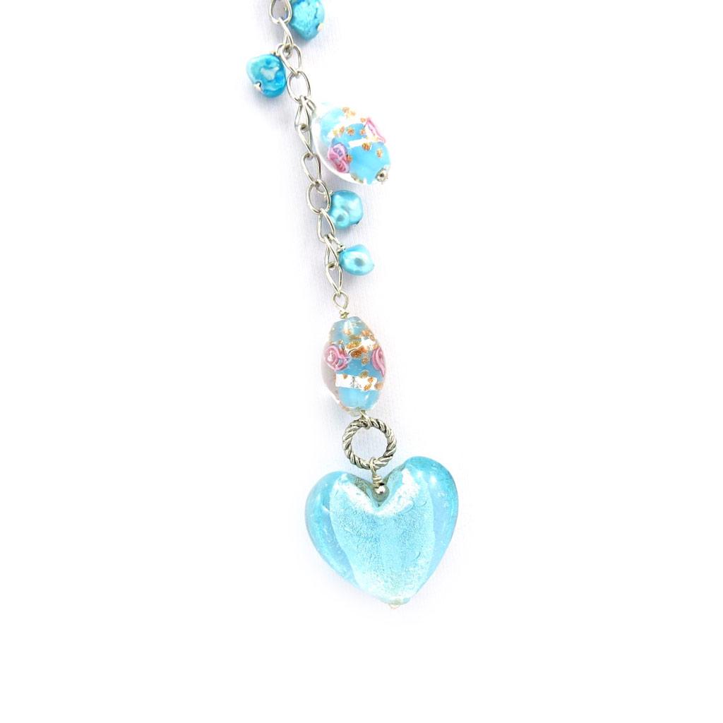 Les Trésors De Lily [K3247] - Turquoise 'Mineralia' Necklace (love)