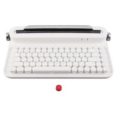 Teclado Bluetooth vintage de 86 teclas, teclado inalámbrico portátil con soporte integrado para Windows.