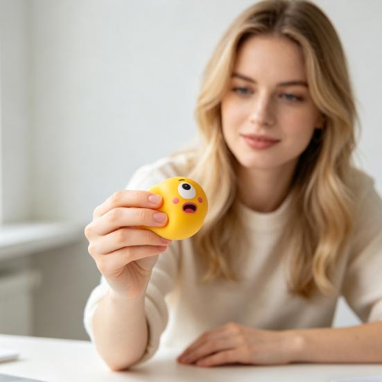 3Pcs Cartoon Expression Stress Ball Anxiety Relieving Squeaky Squeeze Ball Office