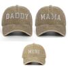 Vintage Daddy Mama Mini Embroidery Caps Washed Cotton Family Matching Baseball Cap  Gifts