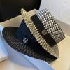 Sombreros de Copa Británicos de Espiga para Mujer de Primavera y Verano Sombreros de Sol para la Playa Protección Solar Sombreros de Sol de Playa Sombreros de Copa Casuales de Vacaciones