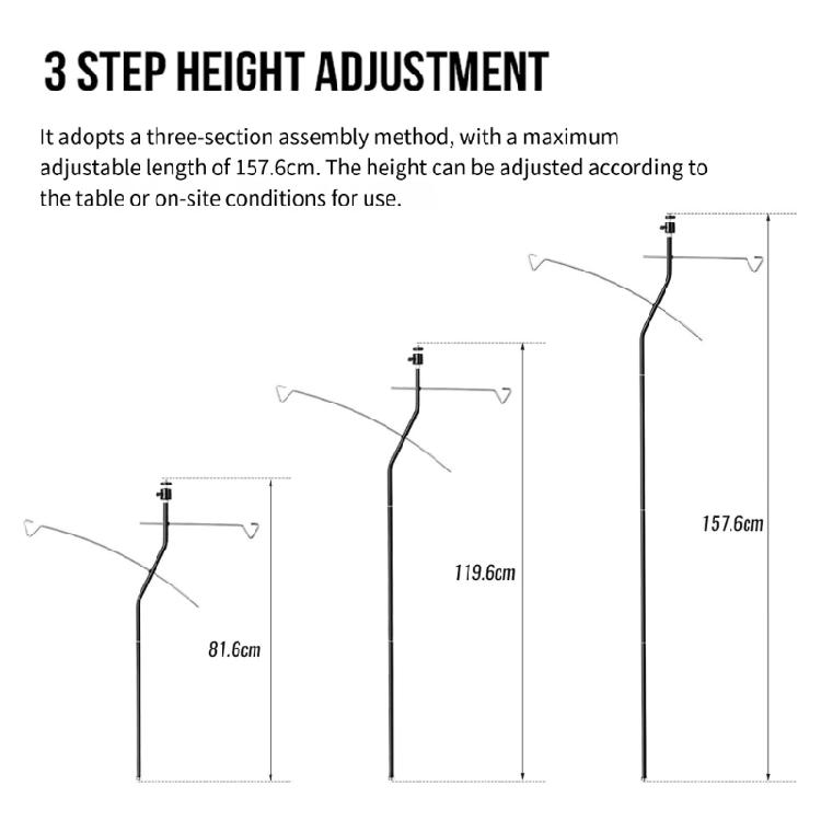 Folding Tent Light Poles Camping Weatherproofed Lamp Stand Travels Stable for Outdoor Use