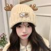 Autumn and winter warm ear protection cute deer thickened double wool hat female