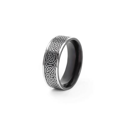 Solomon Knot Lucky Totem Ring Stainless Steel Bold Mens Jewelry Durable Stylish Unisex Gift