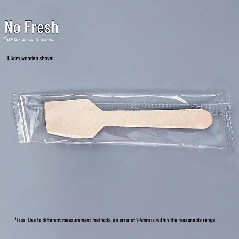 Biodegradable Disposable Wooden Ice Cream Spoons - Individually Packaged for Ice Cream or Popsicles.