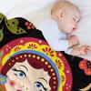 russian doll matryoshka Throw Blanket Furry Hairy Vintage manga Blankets